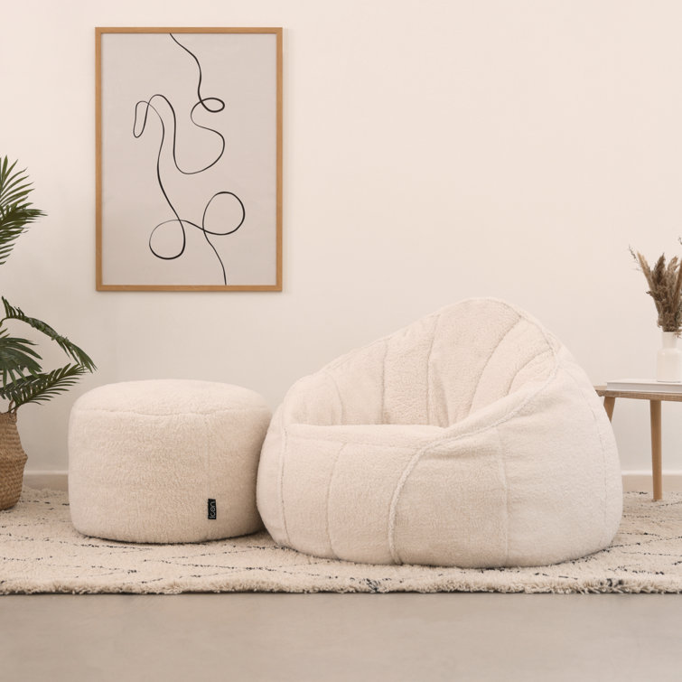 Bean bag chair discount and ottoman set